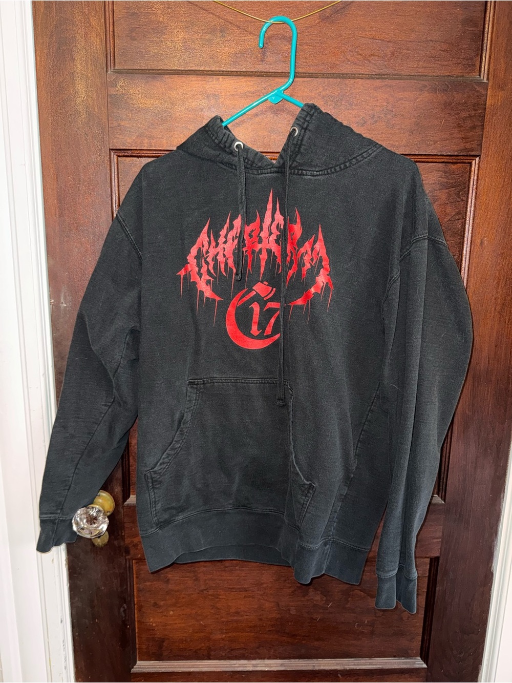 Chapter 17 Ouija Macc ICP Juggalo Black Hoodie with Red Metal-Style Logo